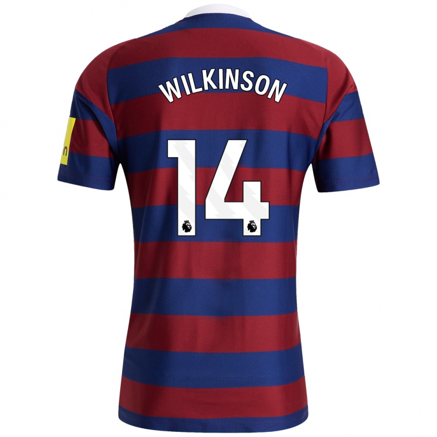 Børn Sharna Wilkinson #14 Bordeaux Marineblå Udebane Spillertrøjer 2024/25 Trøje T-Shirt