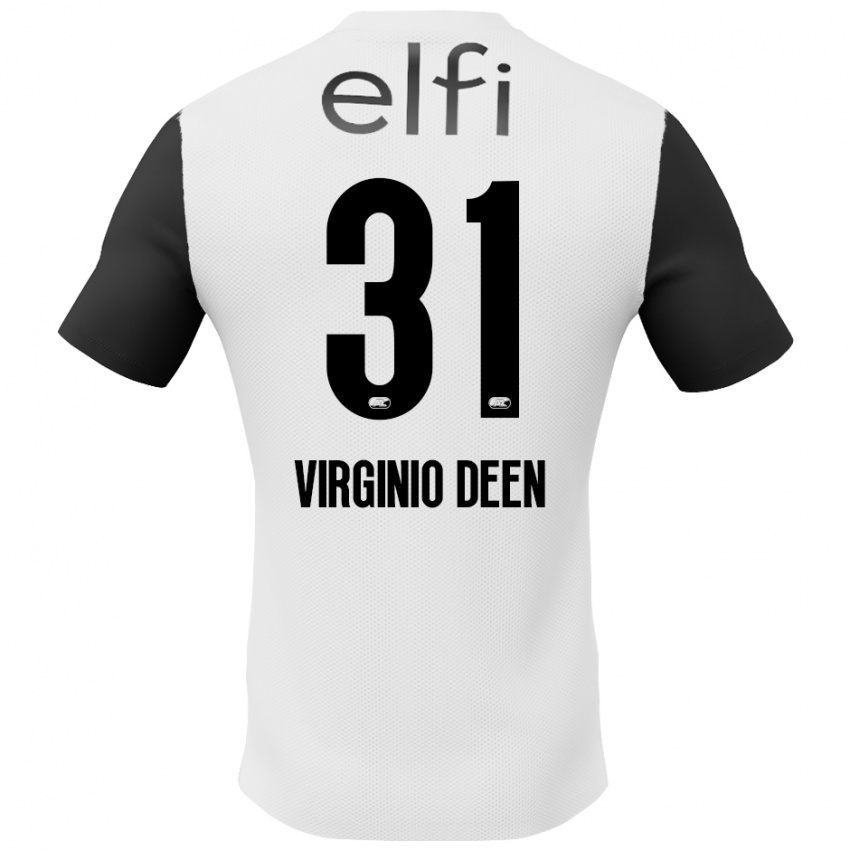 Børn Daniël Virginio Deen #31 Hvid Sort Udebane Spillertrøjer 2024/25 Trøje T-Shirt