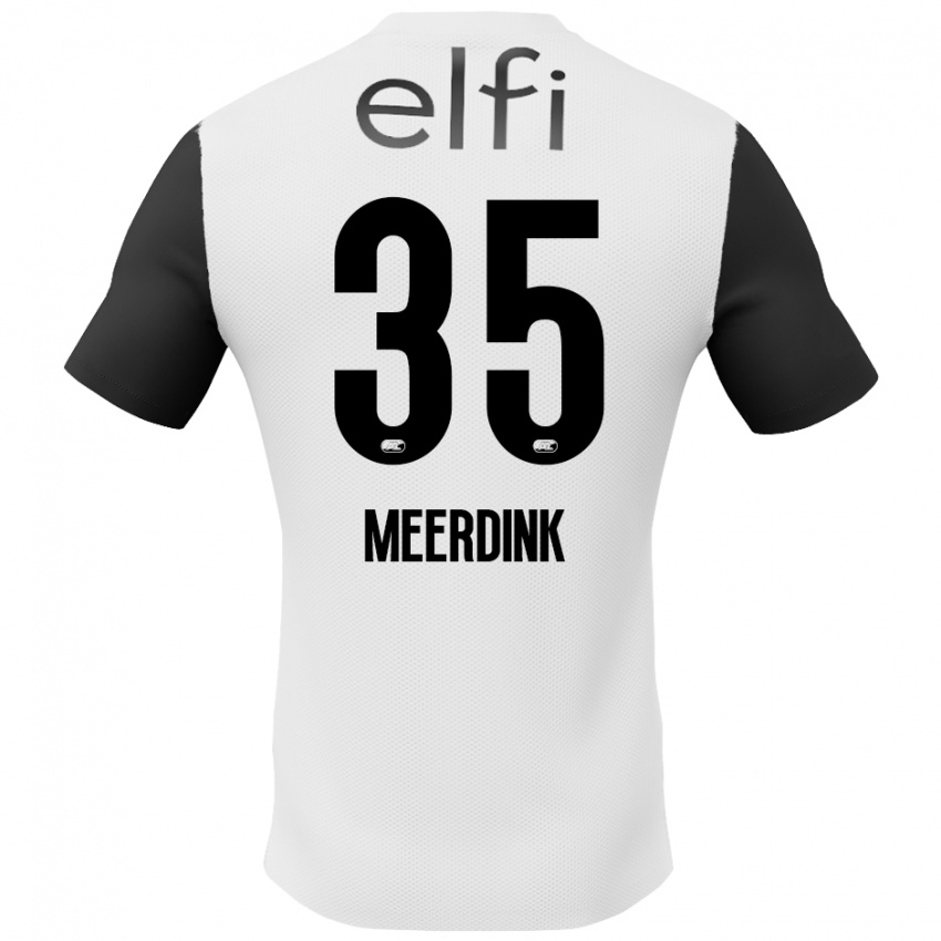 Børn Mexx Meerdink #35 Hvid Sort Udebane Spillertrøjer 2024/25 Trøje T-Shirt