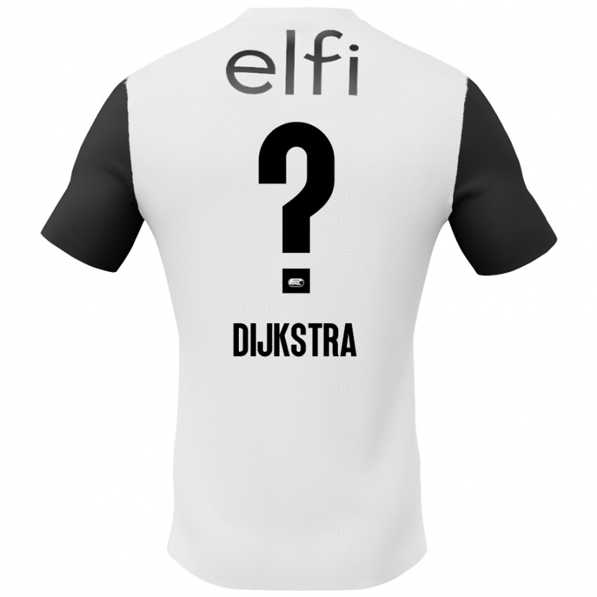 Børn Elijah Dijkstra #0 Hvid Sort Udebane Spillertrøjer 2024/25 Trøje T-Shirt