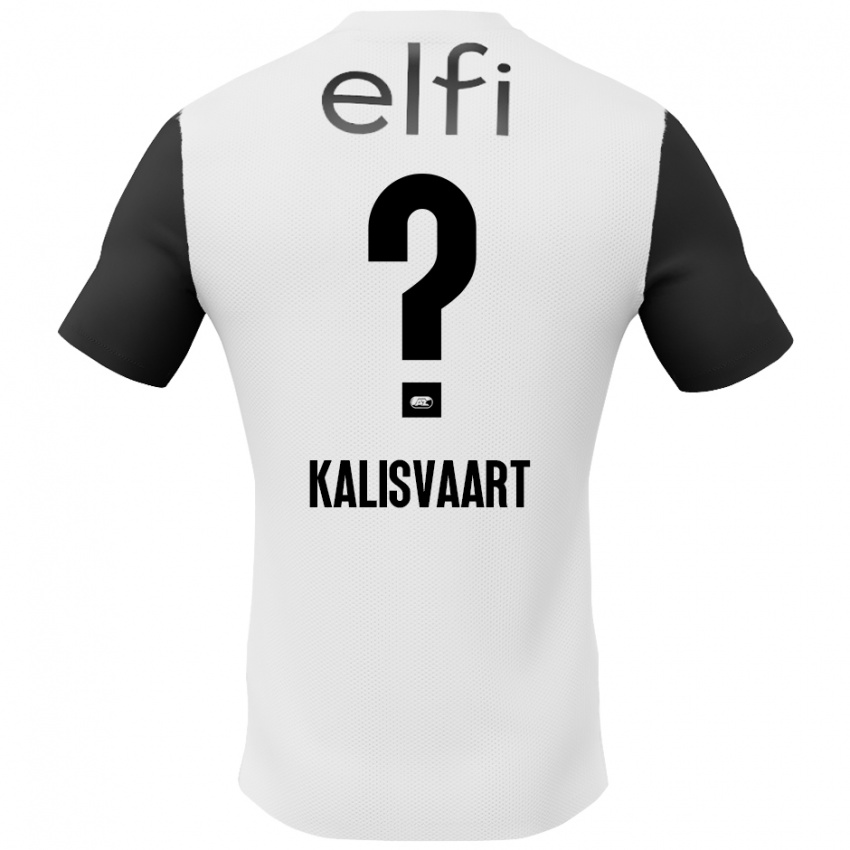 Børn Job Kalisvaart #0 Hvid Sort Udebane Spillertrøjer 2024/25 Trøje T-Shirt