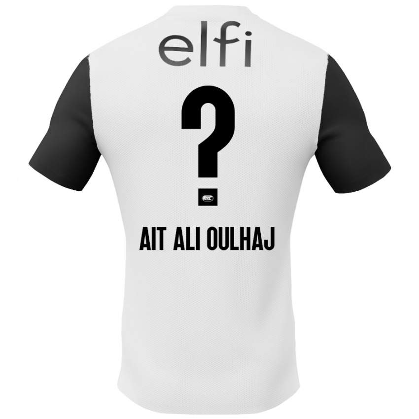 Børn Adam Ait Ali Oulhaj #0 Hvid Sort Udebane Spillertrøjer 2024/25 Trøje T-Shirt