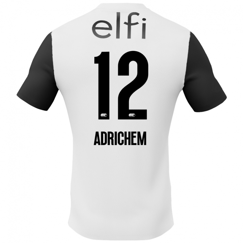 Børn Mees Adrichem #12 Hvid Sort Udebane Spillertrøjer 2024/25 Trøje T-Shirt