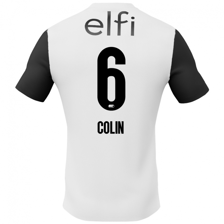 Børn Isa Colin #6 Hvid Sort Udebane Spillertrøjer 2024/25 Trøje T-Shirt