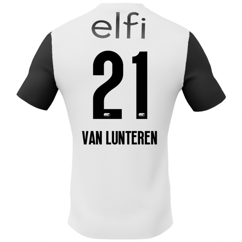 Børn Desiree Van Lunteren #21 Hvid Sort Udebane Spillertrøjer 2024/25 Trøje T-Shirt