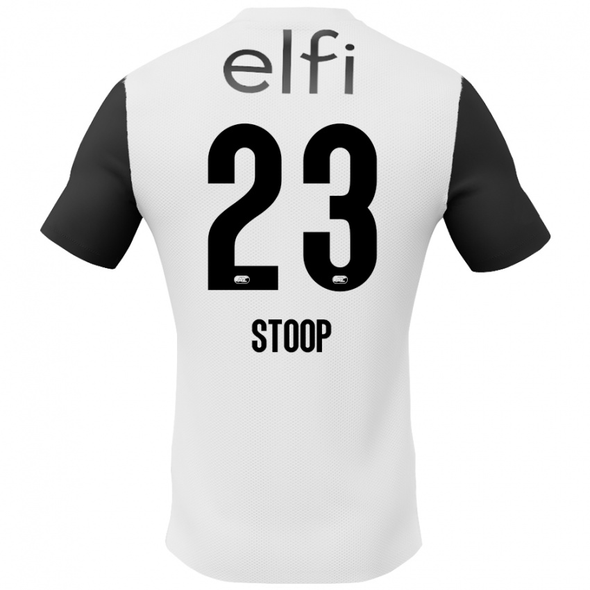 Børn Maudy Stoop #23 Hvid Sort Udebane Spillertrøjer 2024/25 Trøje T-Shirt