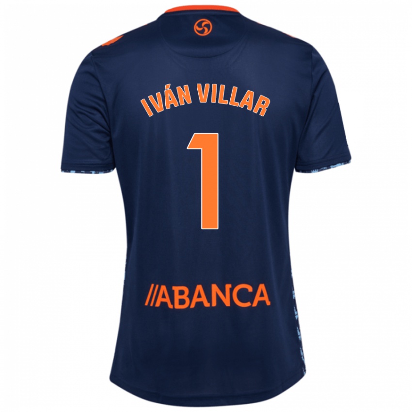 Børn Iván Villar #1 Marineblå Udebane Spillertrøjer 2024/25 Trøje T-Shirt