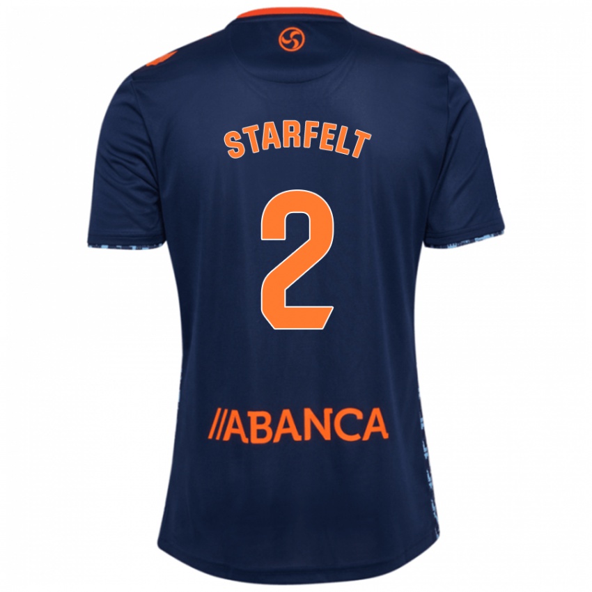 Børn Carl Starfelt #2 Marineblå Udebane Spillertrøjer 2024/25 Trøje T-Shirt