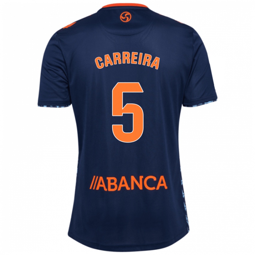 Børn Sergio Carreira #5 Marineblå Udebane Spillertrøjer 2024/25 Trøje T-Shirt