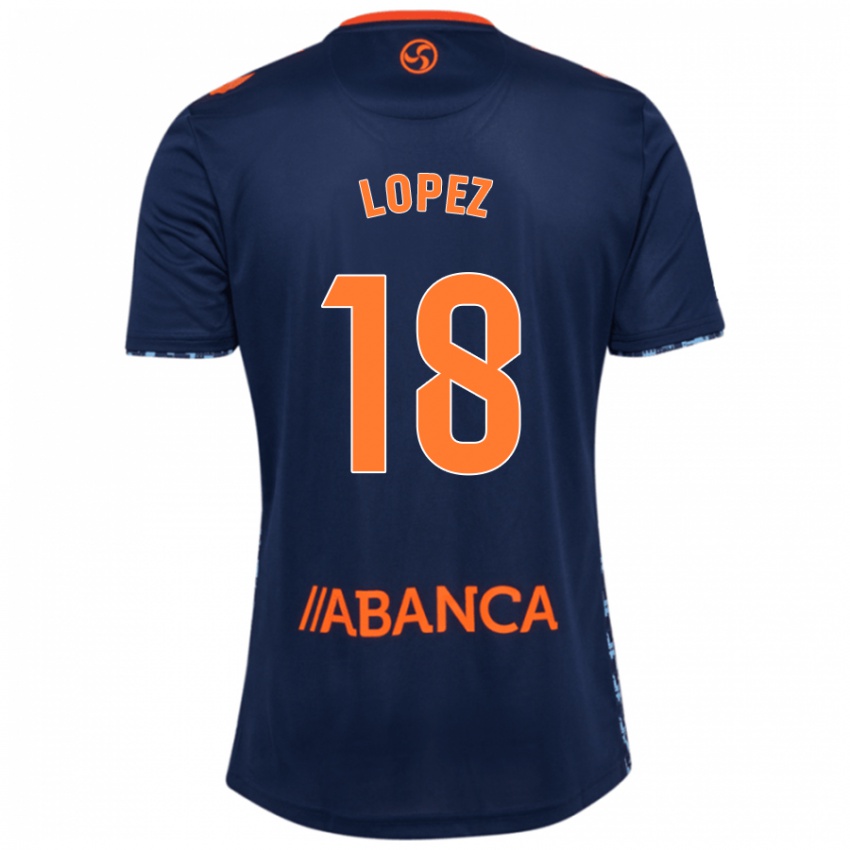 Børn Joel López #18 Marineblå Udebane Spillertrøjer 2024/25 Trøje T-Shirt