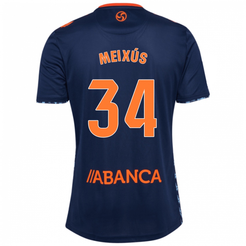 Børn Pablo Meixús #34 Marineblå Udebane Spillertrøjer 2024/25 Trøje T-Shirt