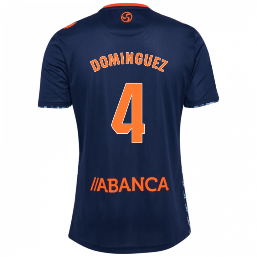 Børn Javi Domínguez #4 Marineblå Udebane Spillertrøjer 2024/25 Trøje T-Shirt