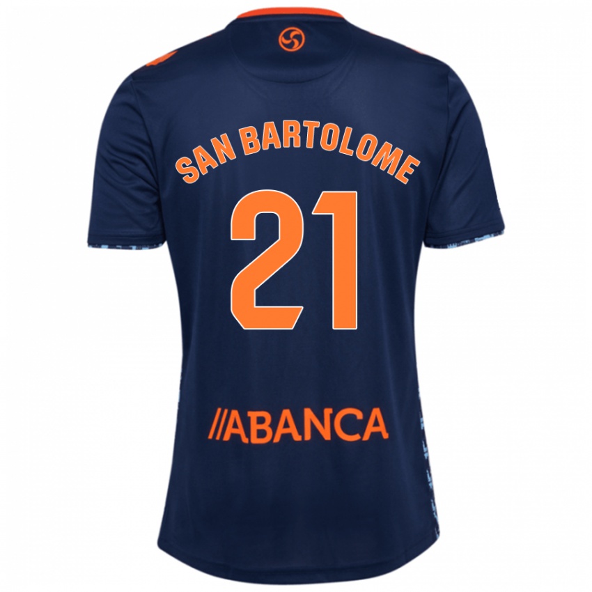 Børn Víctor San Bartolomé #21 Marineblå Udebane Spillertrøjer 2024/25 Trøje T-Shirt