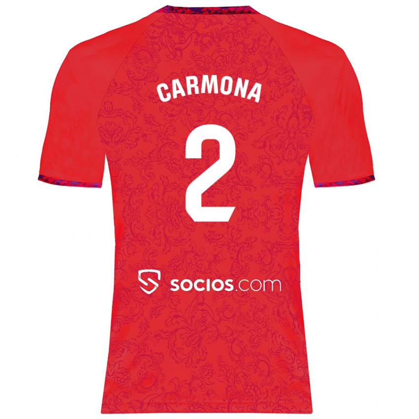 Børn José Ángel Carmona #2 Rød Udebane Spillertrøjer 2024/25 Trøje T-Shirt