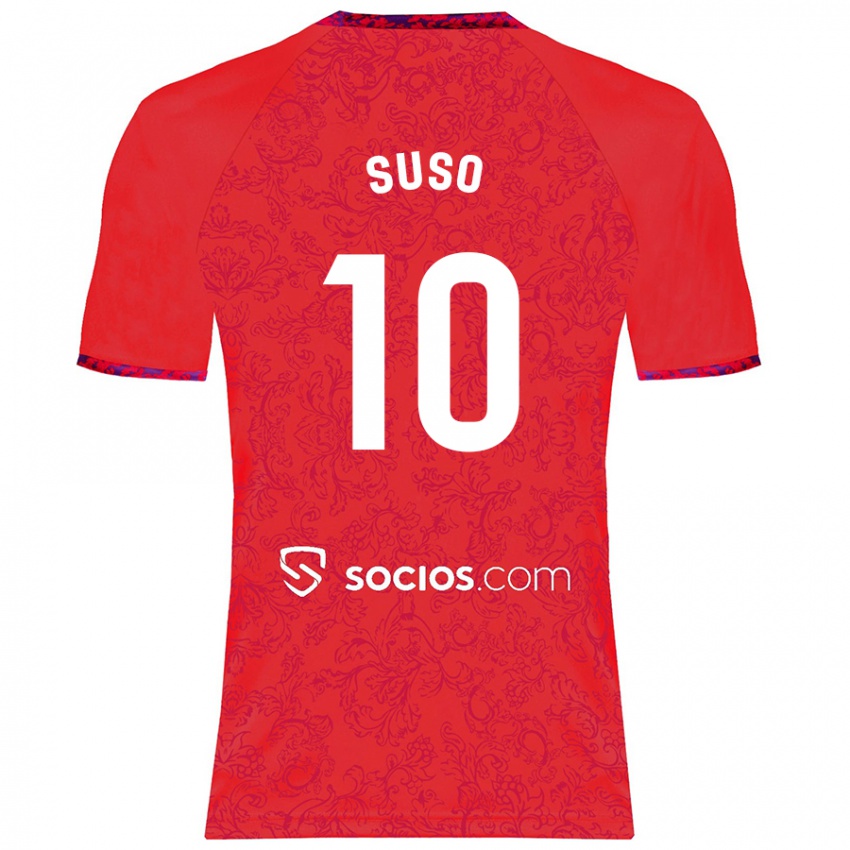 Børn Suso #10 Rød Udebane Spillertrøjer 2024/25 Trøje T-Shirt