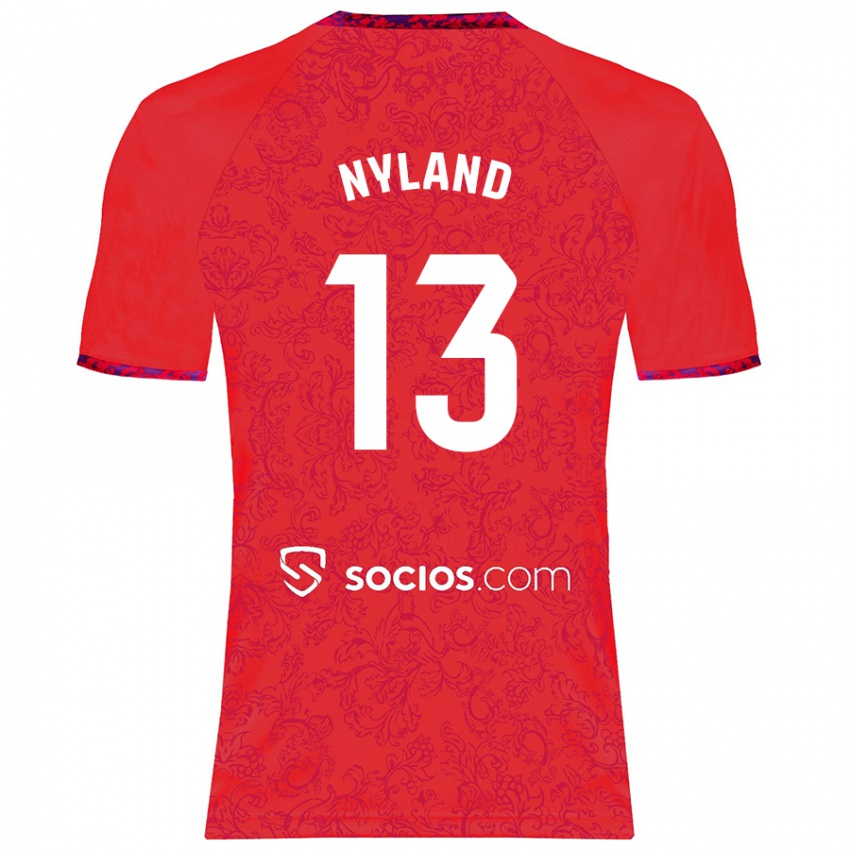 Børn Ørjan Nyland #13 Rød Udebane Spillertrøjer 2024/25 Trøje T-Shirt