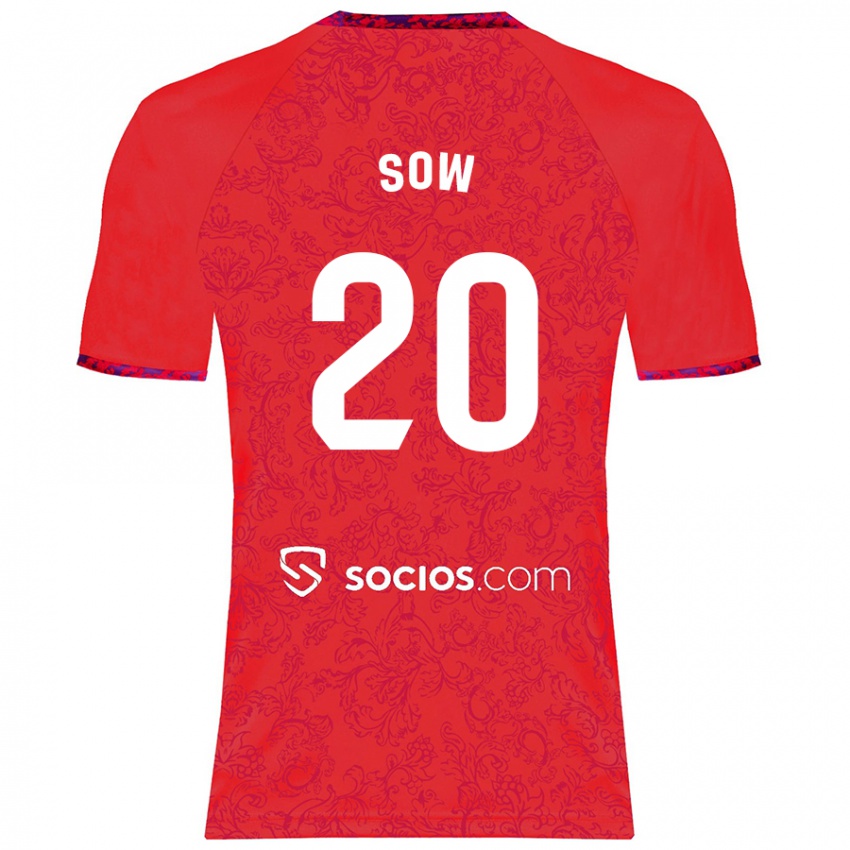 Børn Djibril Sow #20 Rød Udebane Spillertrøjer 2024/25 Trøje T-Shirt