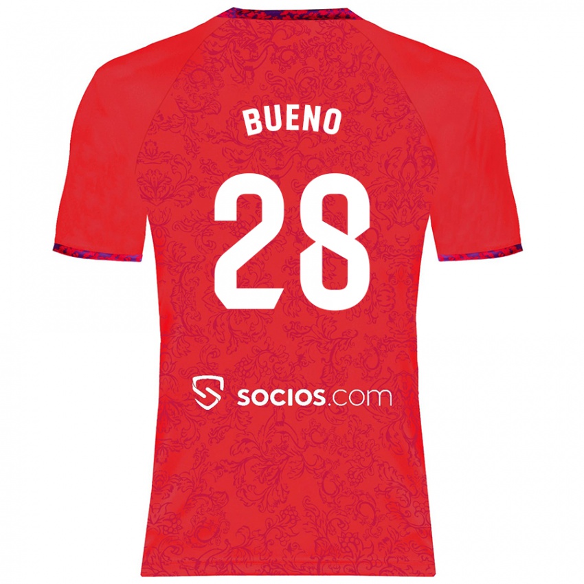 Børn Manu Bueno #28 Rød Udebane Spillertrøjer 2024/25 Trøje T-Shirt