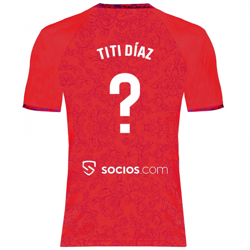 Børn Titi Díaz #0 Rød Udebane Spillertrøjer 2024/25 Trøje T-Shirt