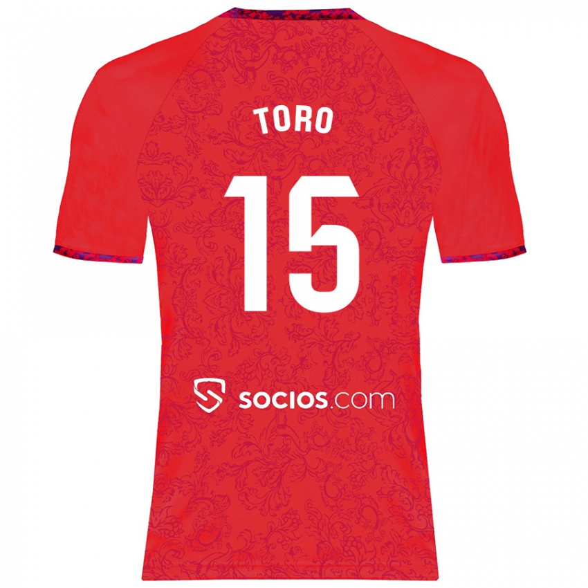 Børn Juanan Toro #15 Rød Udebane Spillertrøjer 2024/25 Trøje T-Shirt