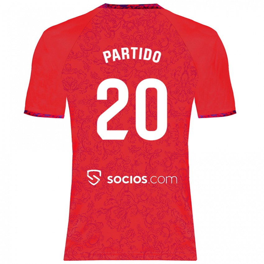 Børn Paula Partido #20 Rød Udebane Spillertrøjer 2024/25 Trøje T-Shirt