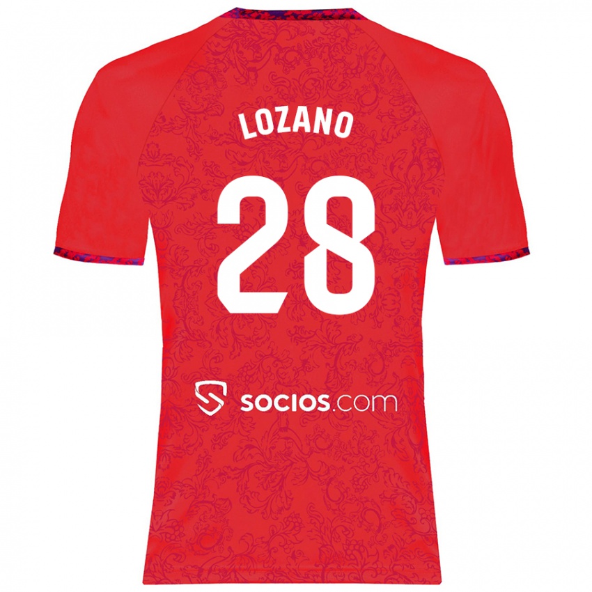 Børn Elena Lozano #28 Rød Udebane Spillertrøjer 2024/25 Trøje T-Shirt