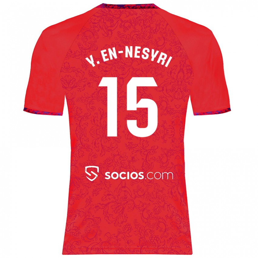 Børn Youssef En-Nesyri #15 Rød Udebane Spillertrøjer 2024/25 Trøje T-Shirt