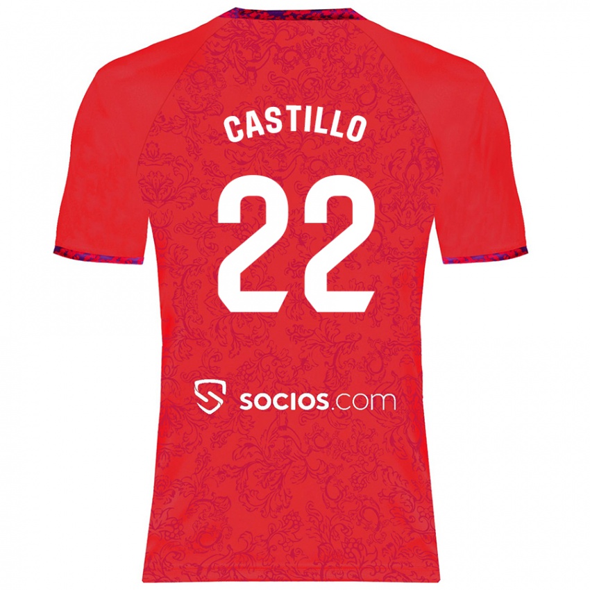 Børn José Castillo #22 Rød Udebane Spillertrøjer 2024/25 Trøje T-Shirt