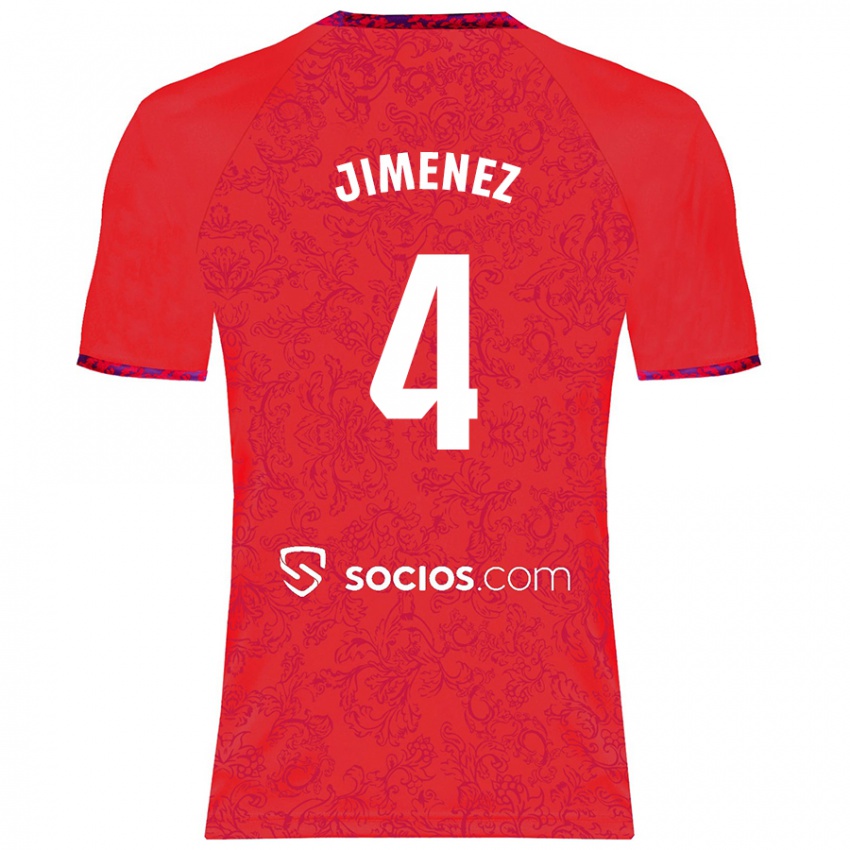 Børn Diego Jiménez #4 Rød Udebane Spillertrøjer 2024/25 Trøje T-Shirt