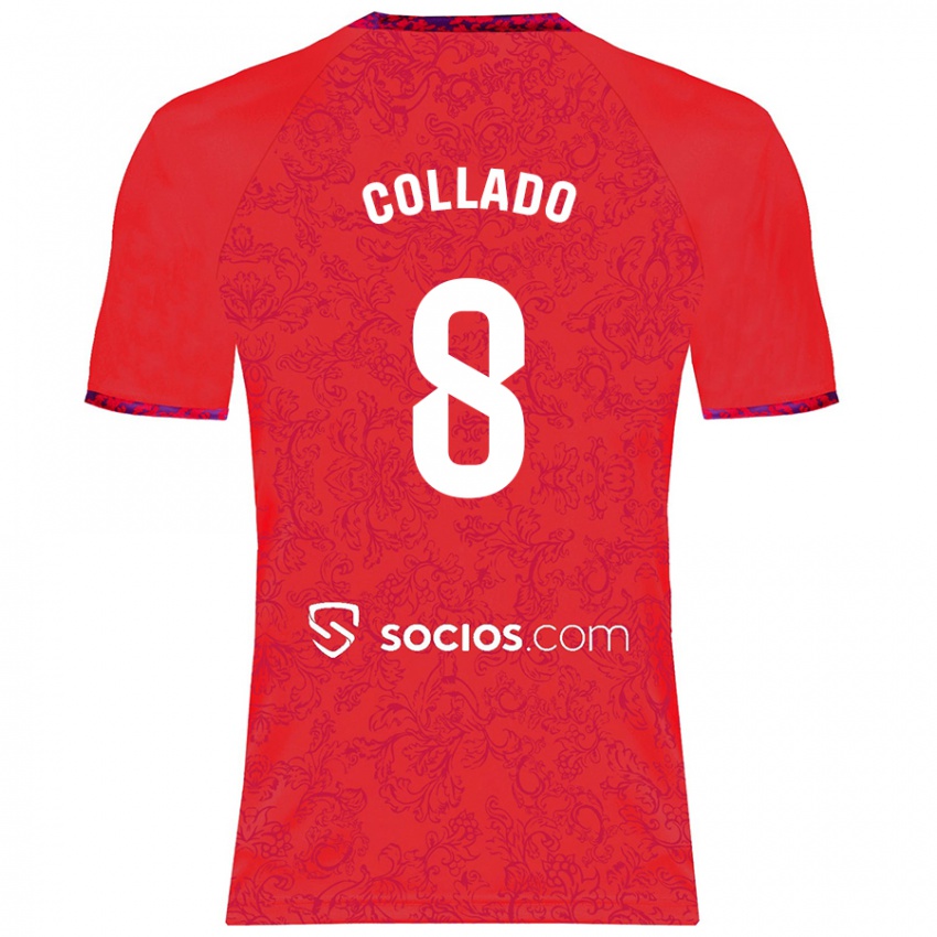 Børn Alberto Collado #8 Rød Udebane Spillertrøjer 2024/25 Trøje T-Shirt