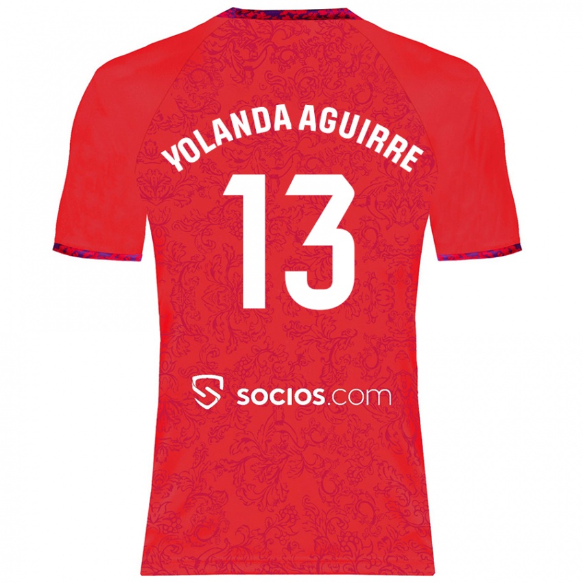 Børn Yolanda Aguirre Gutiérrez #13 Rød Udebane Spillertrøjer 2024/25 Trøje T-Shirt