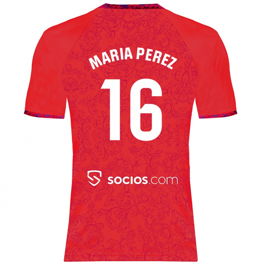 Børn María Pérez Rabaza #16 Rød Udebane Spillertrøjer 2024/25 Trøje T-Shirt