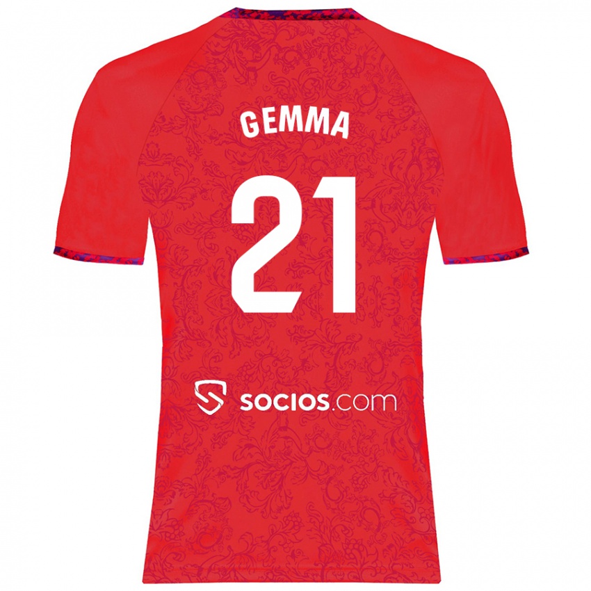 Børn Gemma Gili Giner #21 Rød Udebane Spillertrøjer 2024/25 Trøje T-Shirt