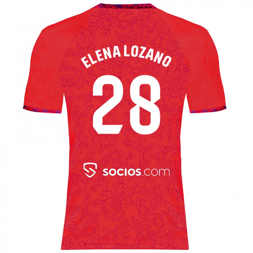 Børn Elena Lozano Gallego #28 Rød Udebane Spillertrøjer 2024/25 Trøje T-Shirt