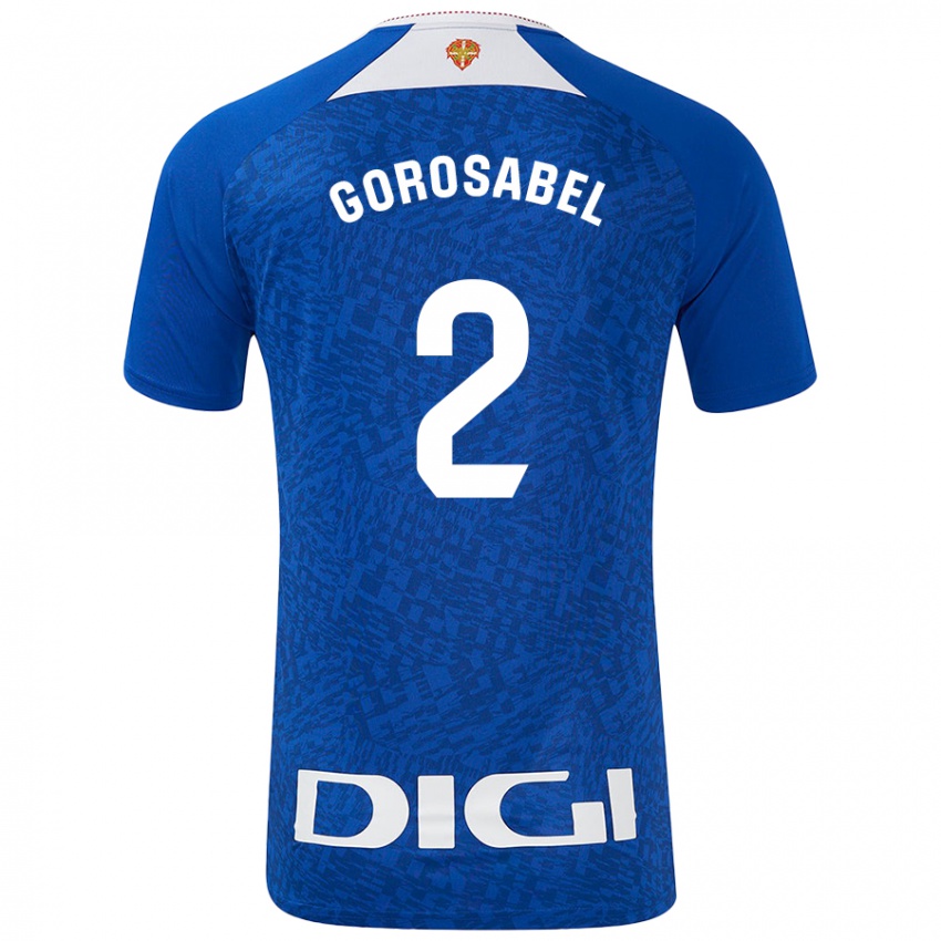 Børn Andoni Gorosabel #2 Kongeblå Udebane Spillertrøjer 2024/25 Trøje T-Shirt