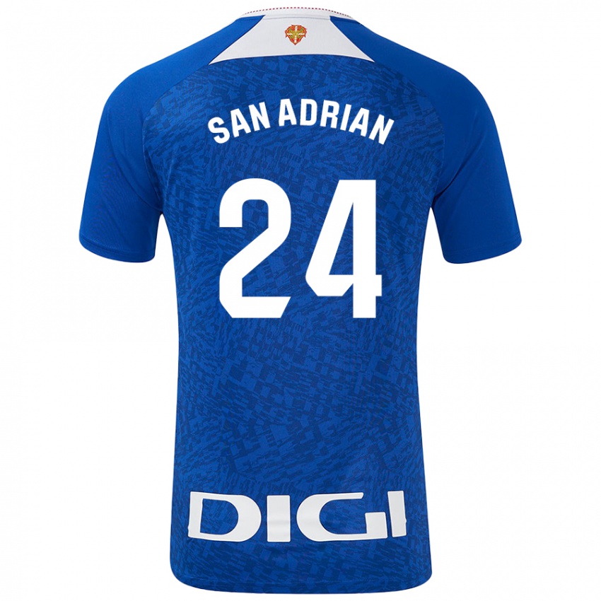 Børn Marta San Adrián Rocandio #24 Kongeblå Udebane Spillertrøjer 2024/25 Trøje T-Shirt