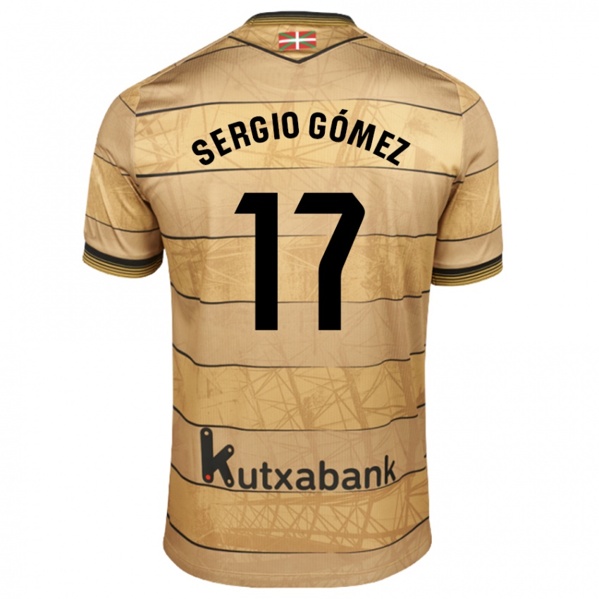 Børn Sergio Gómez #17 Brun Udebane Spillertrøjer 2024/25 Trøje T-Shirt