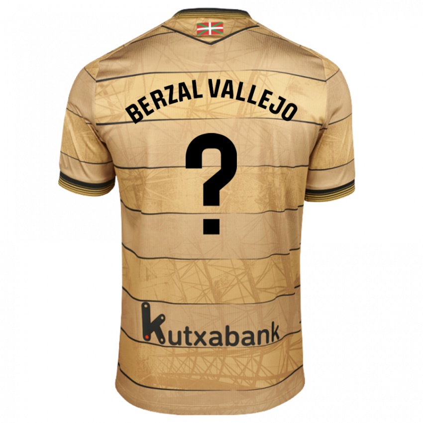 Børn Asier Berzal Vallejo #0 Brun Udebane Spillertrøjer 2024/25 Trøje T-Shirt