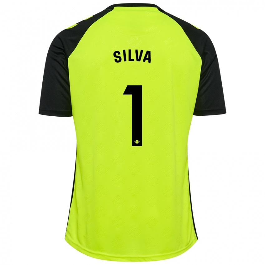 Børn Rui Silva #1 Fluorescerende Gul Sort Udebane Spillertrøjer 2024/25 Trøje T-Shirt