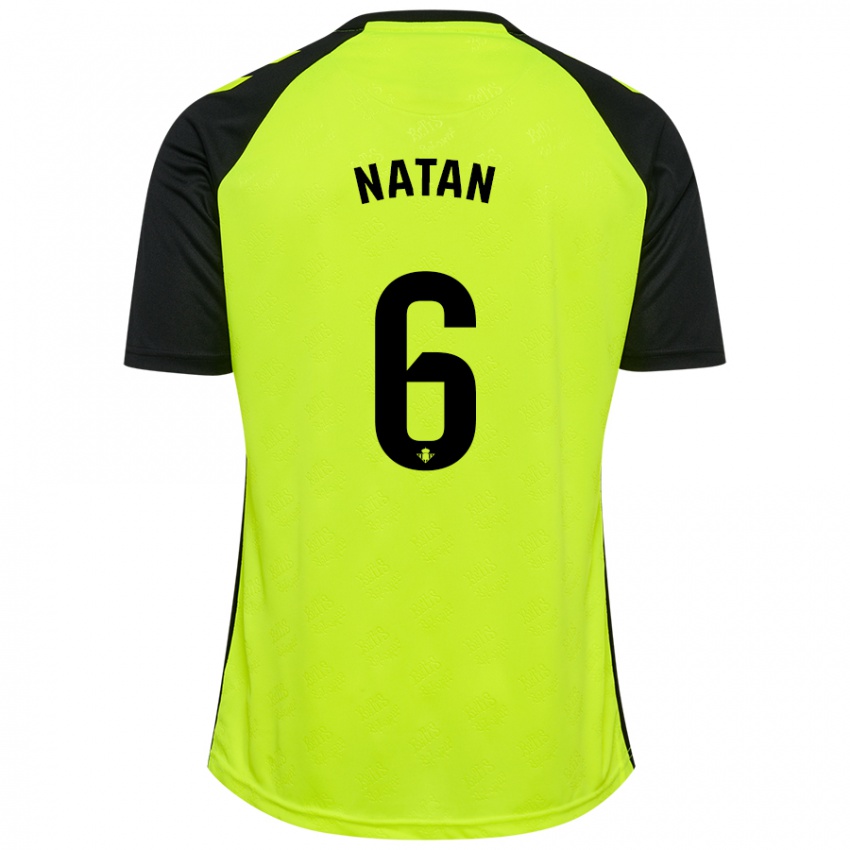 Børn Natan #6 Fluorescerende Gul Sort Udebane Spillertrøjer 2024/25 Trøje T-Shirt