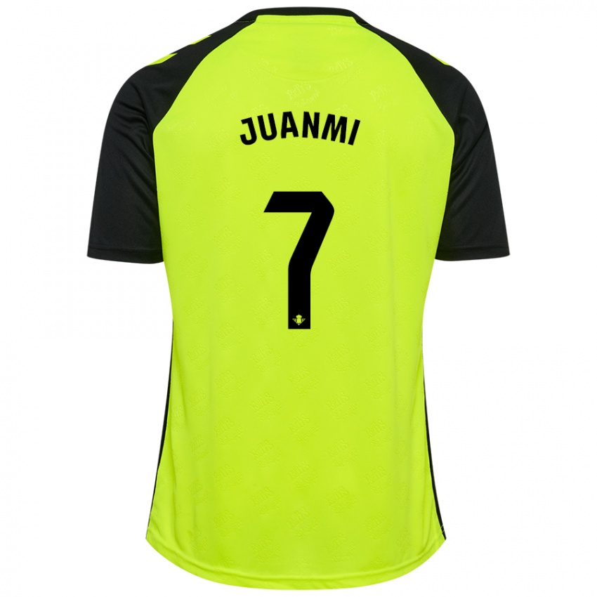 Børn Juanmi #7 Fluorescerende Gul Sort Udebane Spillertrøjer 2024/25 Trøje T-Shirt