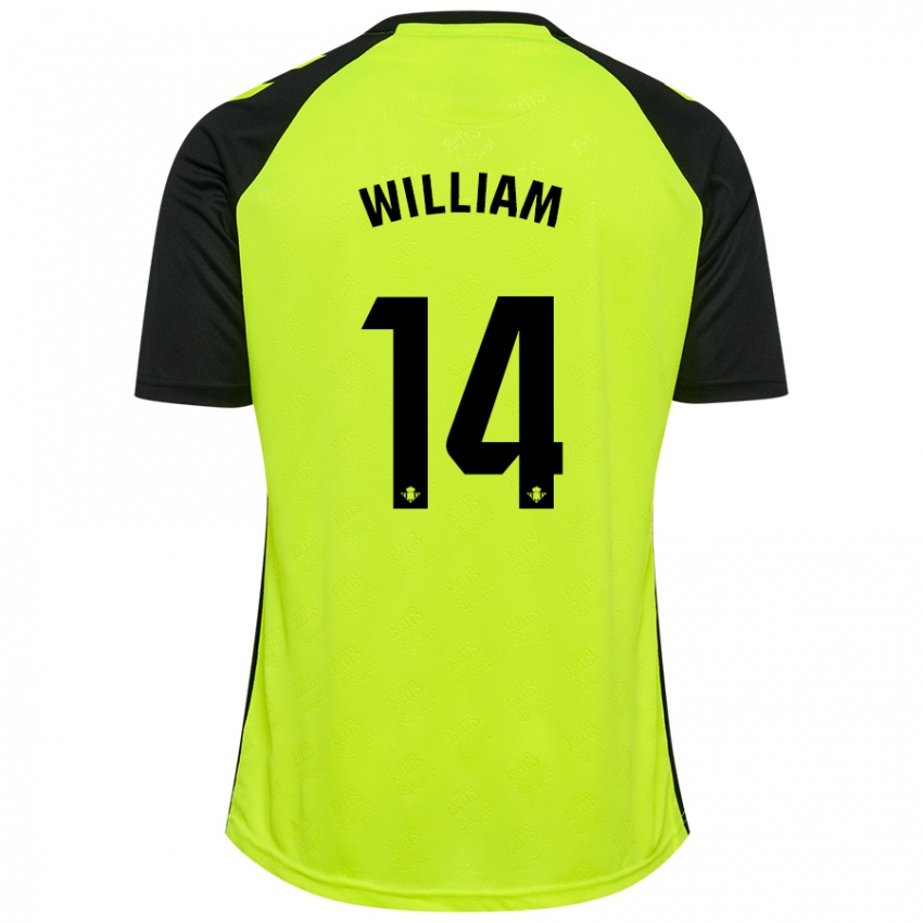 Børn William Carvalho #14 Fluorescerende Gul Sort Udebane Spillertrøjer 2024/25 Trøje T-Shirt