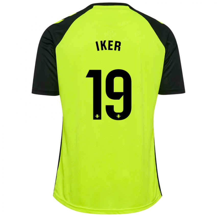 Børn Iker Losada #19 Fluorescerende Gul Sort Udebane Spillertrøjer 2024/25 Trøje T-Shirt