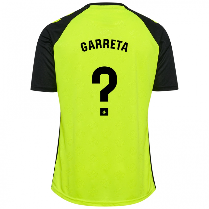 Børn Félix Garreta #0 Fluorescerende Gul Sort Udebane Spillertrøjer 2024/25 Trøje T-Shirt