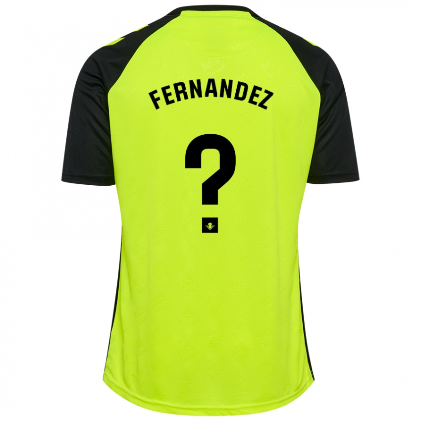 Børn Nicolás Fernández #0 Fluorescerende Gul Sort Udebane Spillertrøjer 2024/25 Trøje T-Shirt