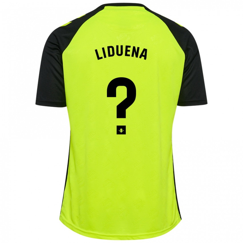 Børn Rubén Lidueña #0 Fluorescerende Gul Sort Udebane Spillertrøjer 2024/25 Trøje T-Shirt