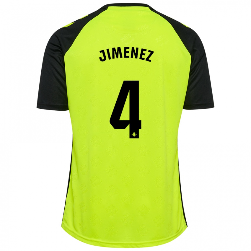 Børn María Jiménez Gutiérrez #4 Fluorescerende Gul Sort Udebane Spillertrøjer 2024/25 Trøje T-Shirt