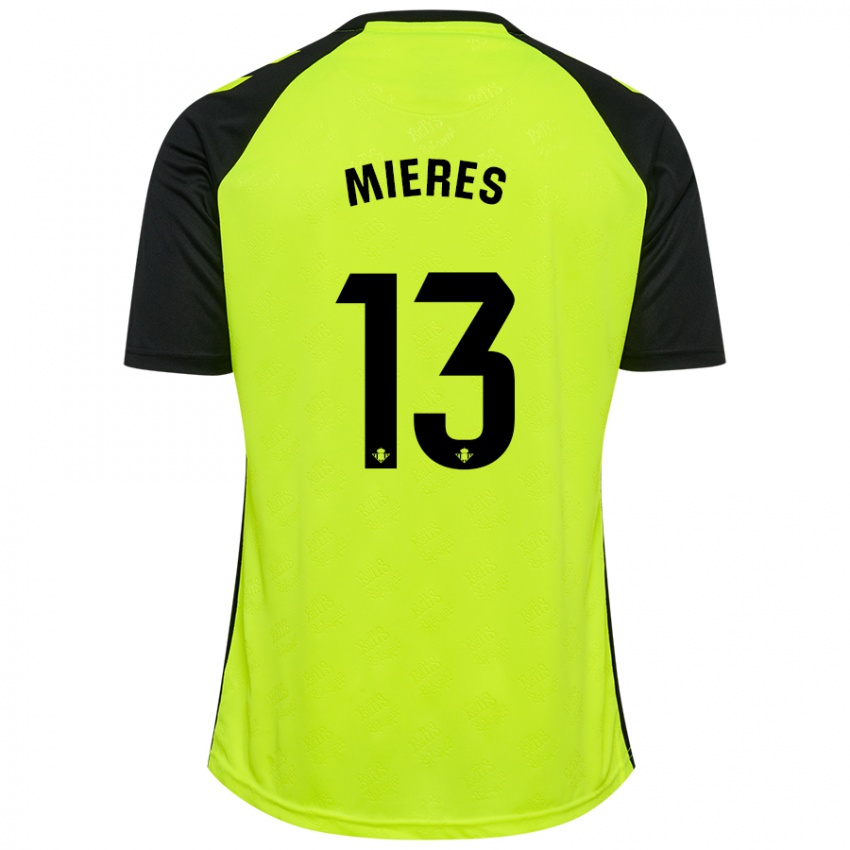 Børn Malena Mieres García #13 Fluorescerende Gul Sort Udebane Spillertrøjer 2024/25 Trøje T-Shirt