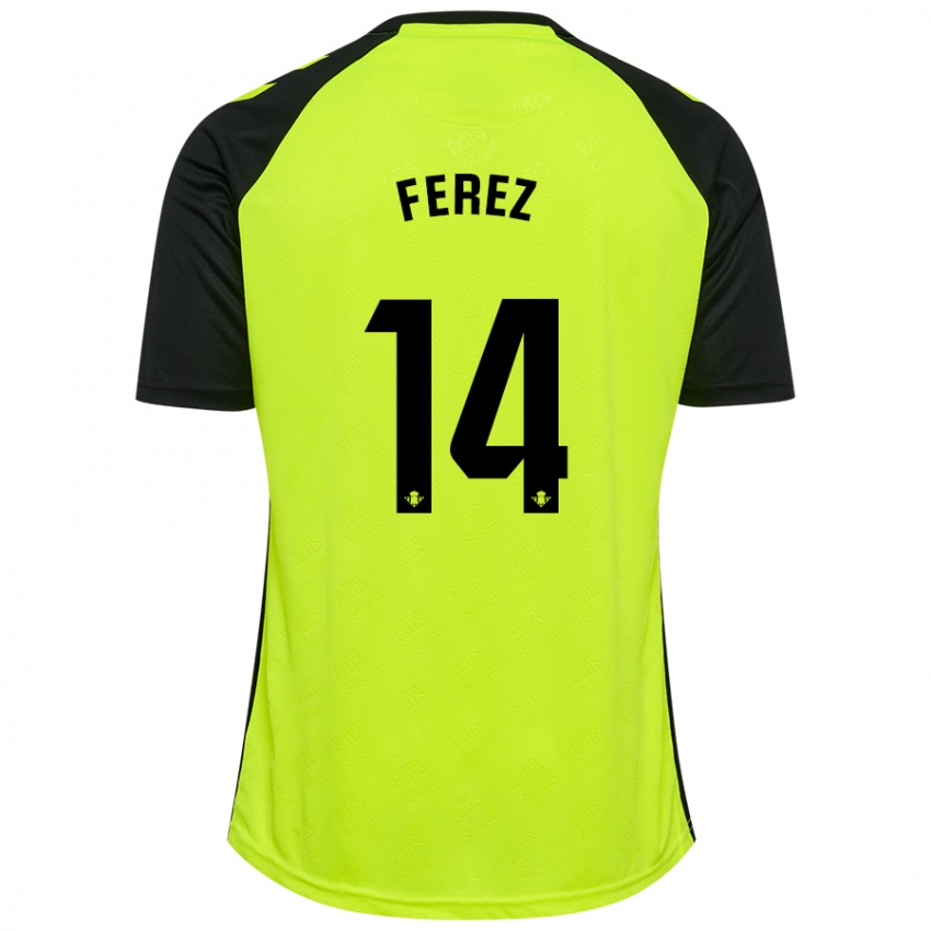 Børn Carolina Férez #14 Fluorescerende Gul Sort Udebane Spillertrøjer 2024/25 Trøje T-Shirt