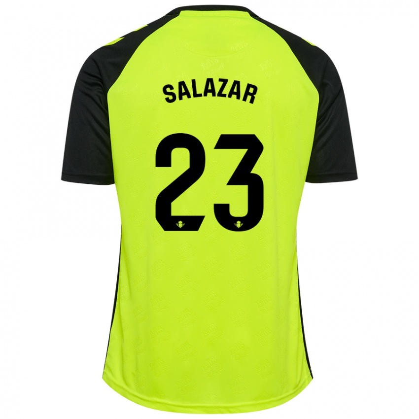 Børn Noelia Salazar #23 Fluorescerende Gul Sort Udebane Spillertrøjer 2024/25 Trøje T-Shirt